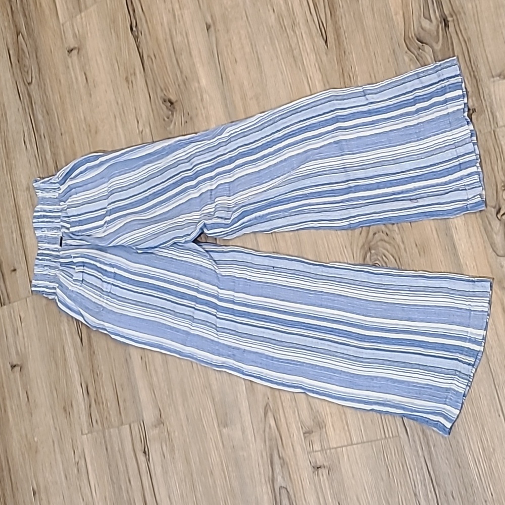 Billabong Blue and White Striped Wide Leg Pants - Picture 4 of 7